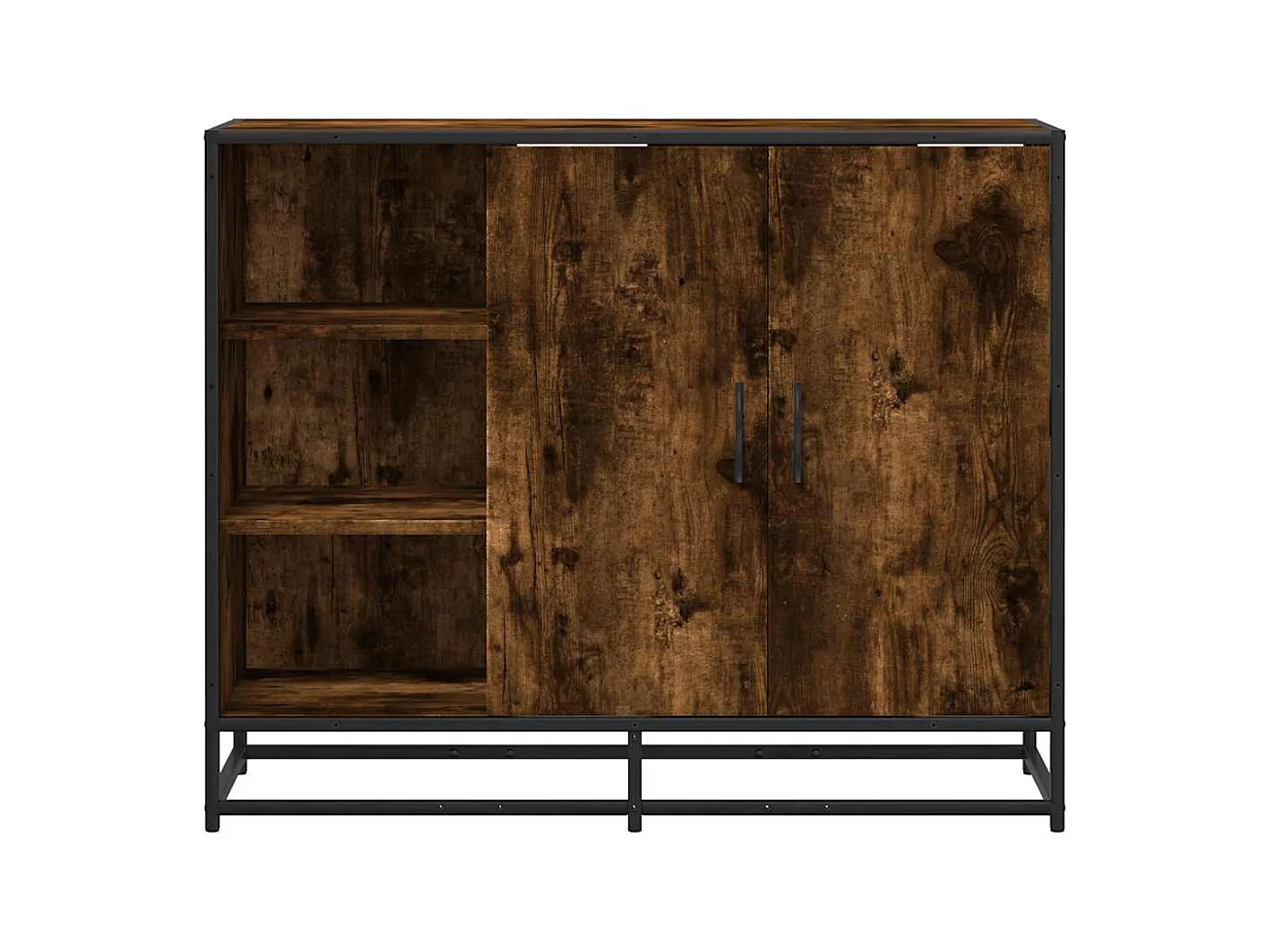 Buffet chêne fumé 92x35x76 cm bois d'ingénierie