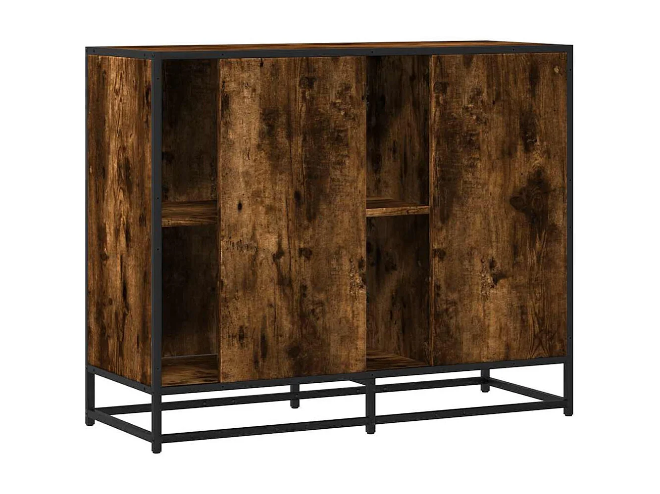 Buffet chêne fumé 92x35x76 cm bois d'ingénierie