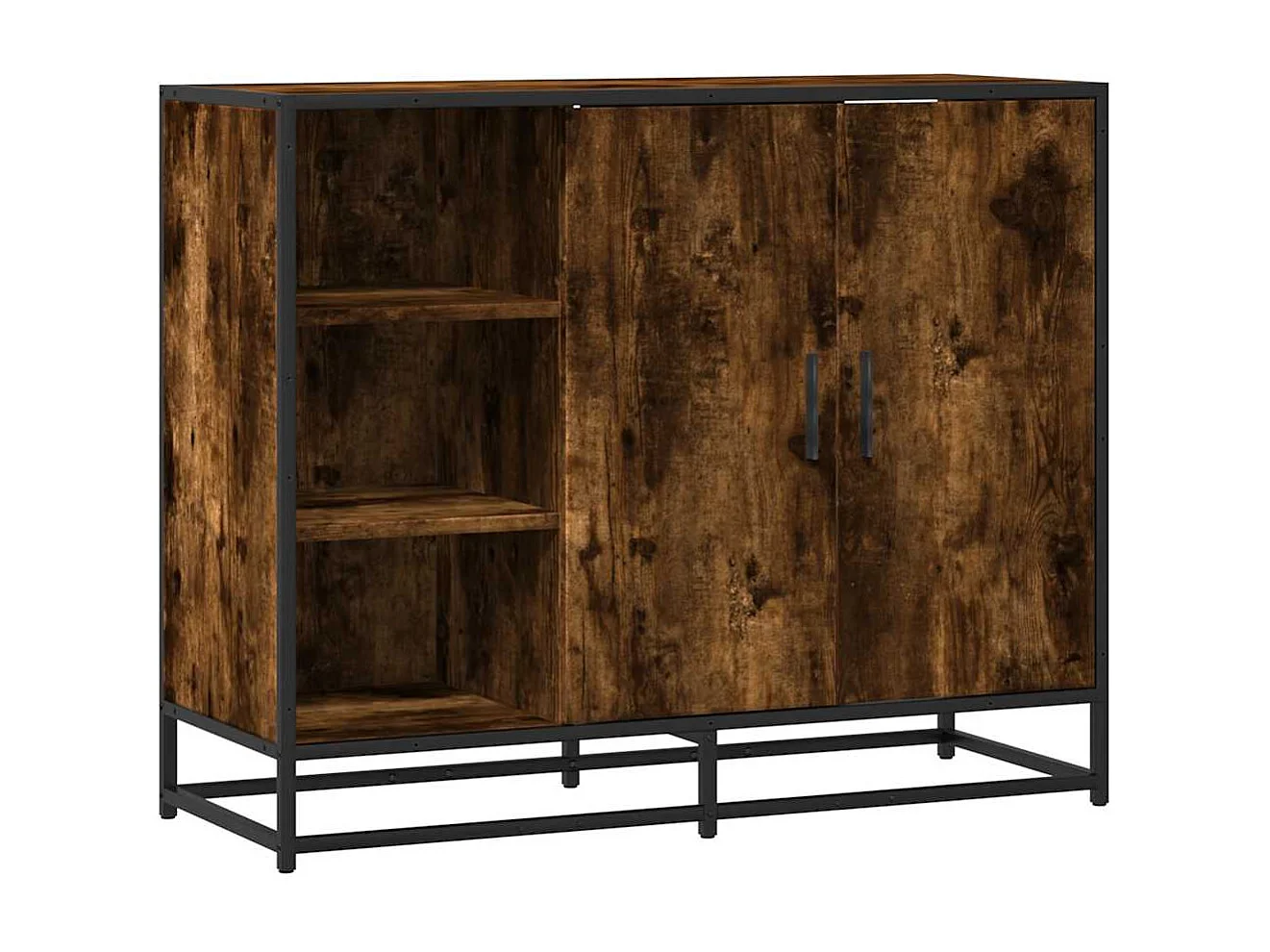 Buffet chêne fumé 92x35x76 cm bois d'ingénierie