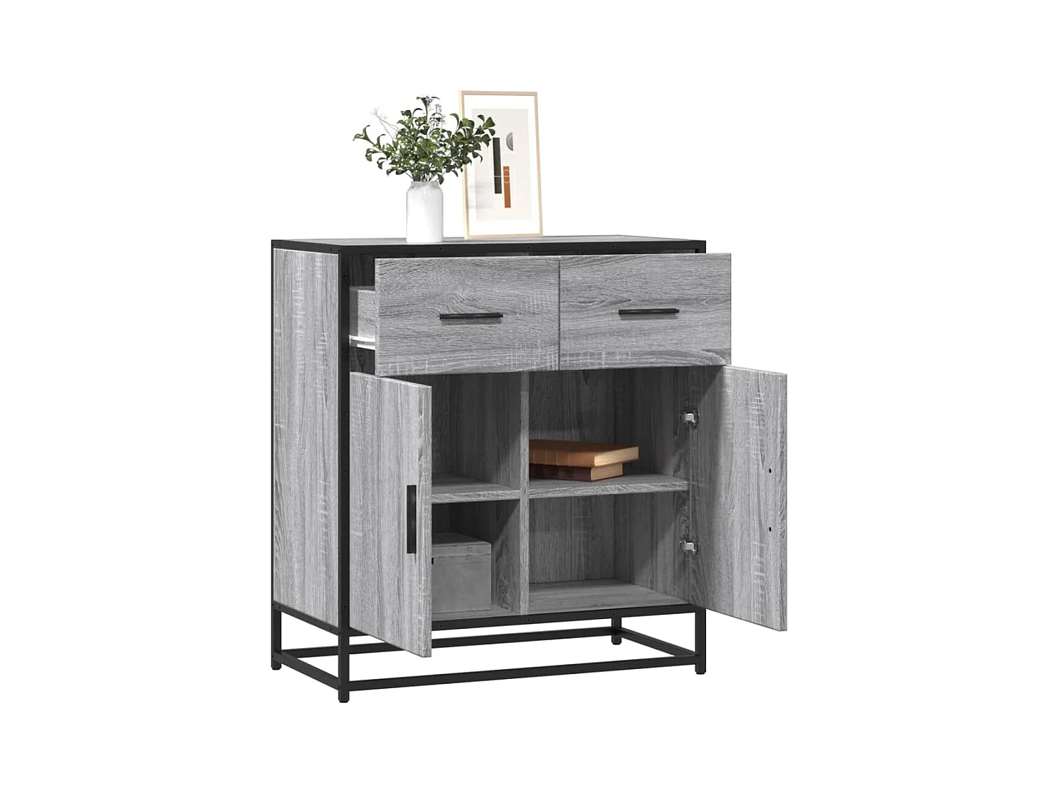 Buffet sonoma gris 68x35x76 cm bois d'ingénierie