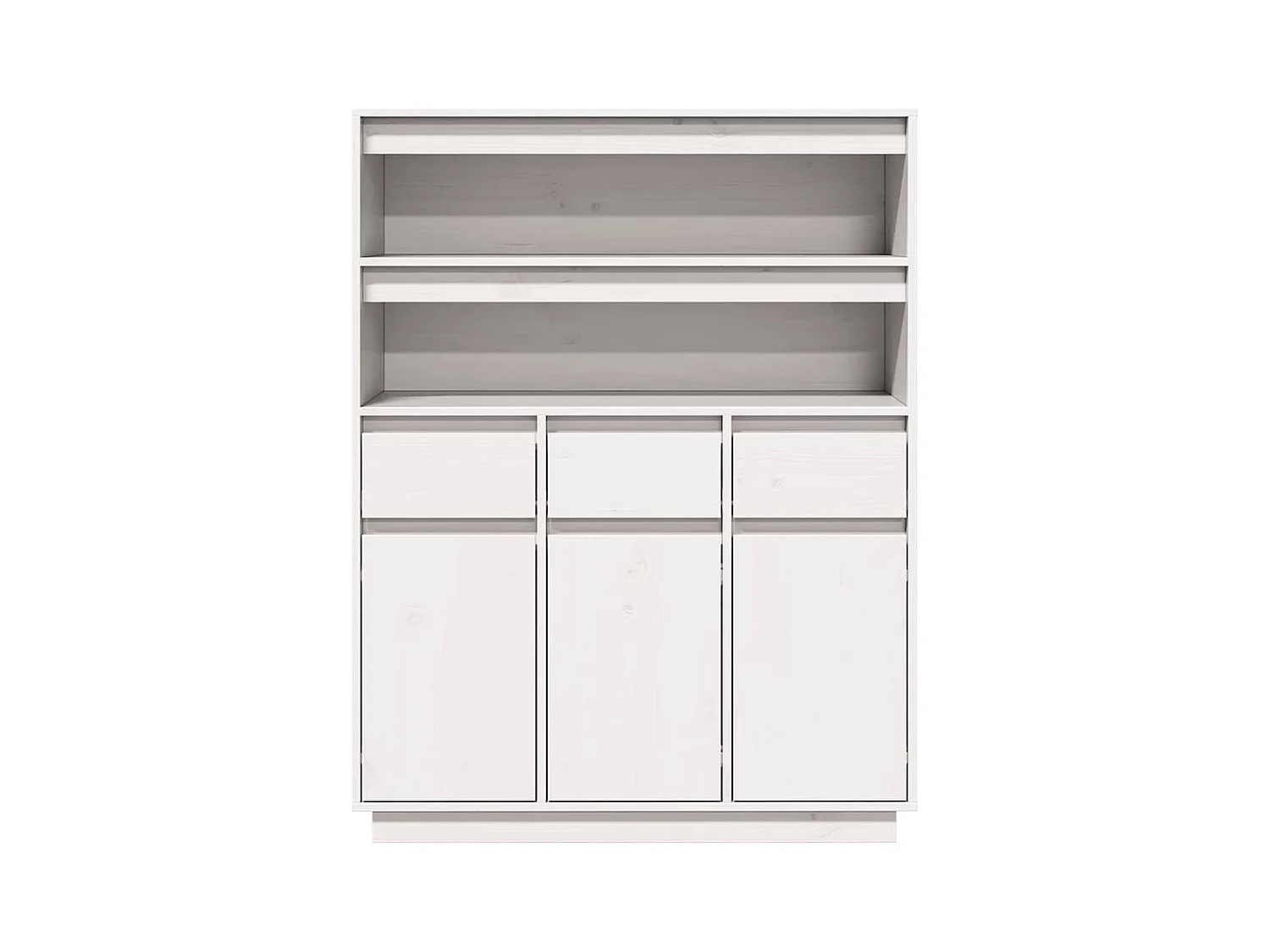Buffet haut blanc 89x34x116,5 cm bois massif de pin