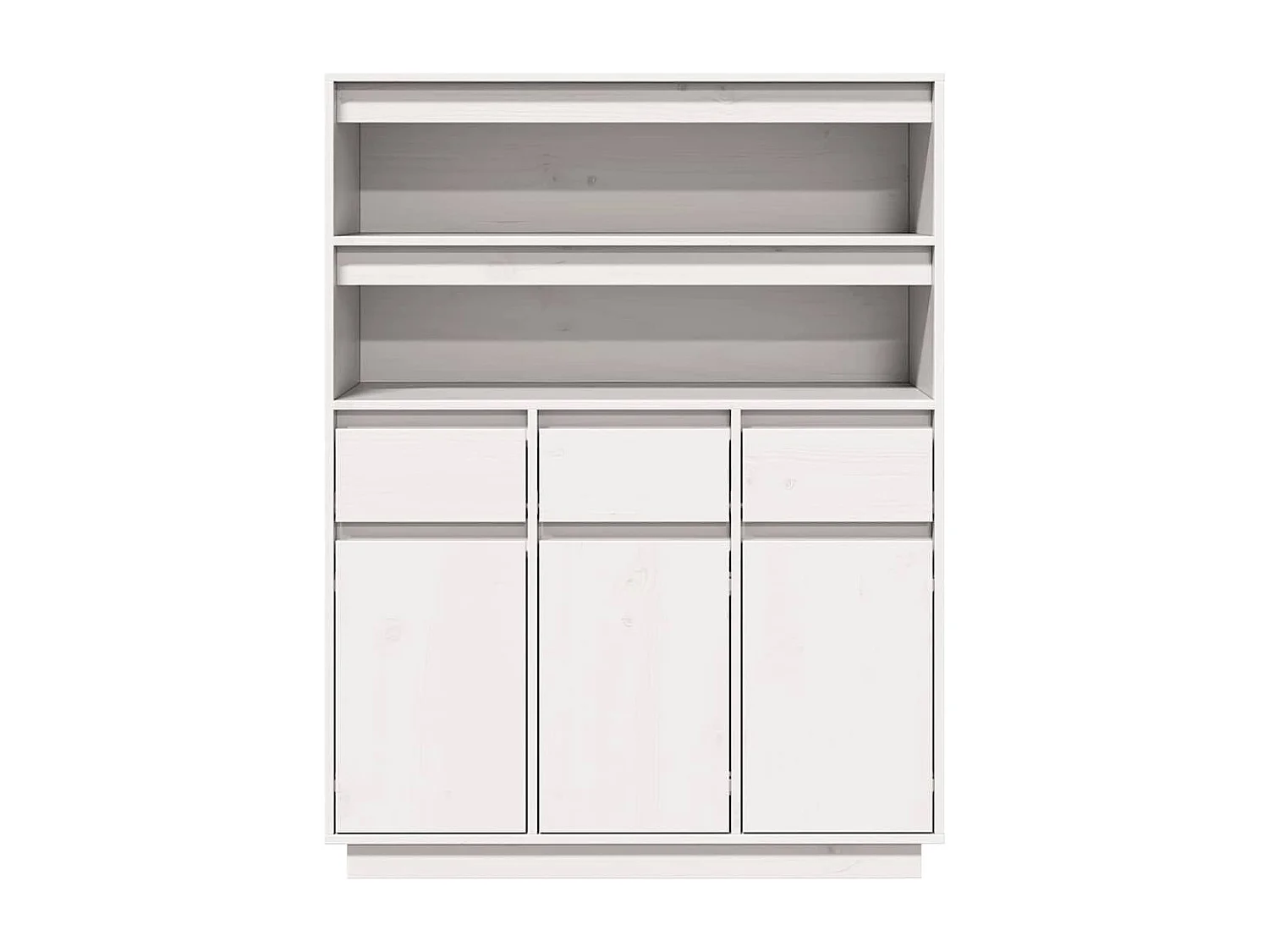 Buffet haut blanc 89x34x116,5 cm bois massif de pin