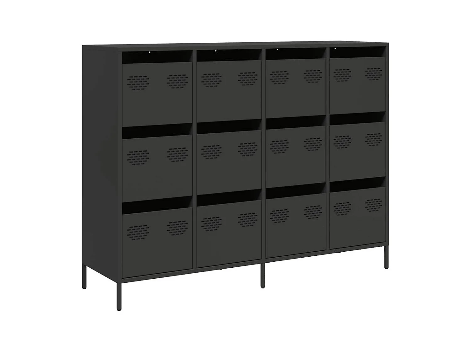 Dressoir 135x39x103,5 cm koudgewalst staal zwart