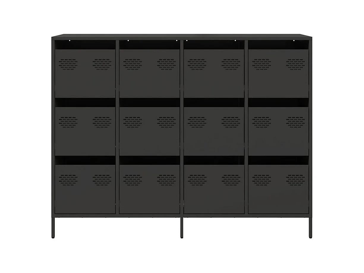 Dressoir 135x39x103,5 cm koudgewalst staal zwart