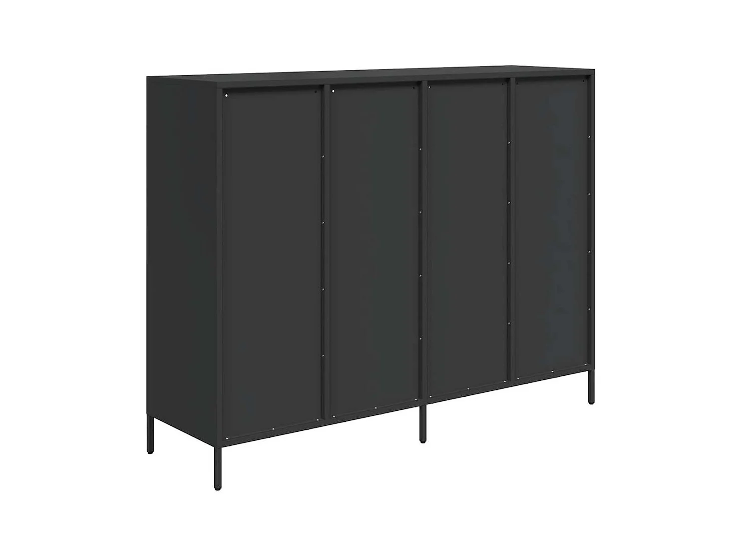 Dressoir 135x39x103,5 cm koudgewalst staal zwart
