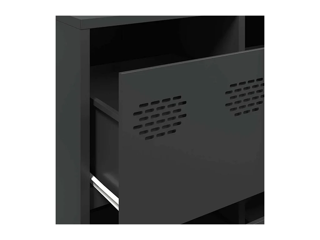 Dressoir 135x39x103,5 cm koudgewalst staal zwart