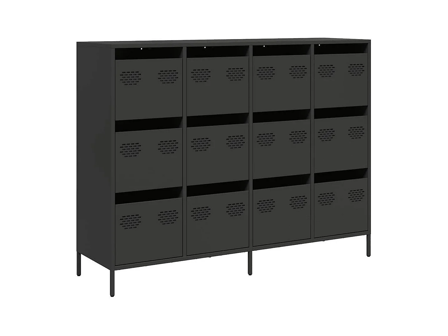 Buffet noir 135x39x103,5 cm acier laminé à froid