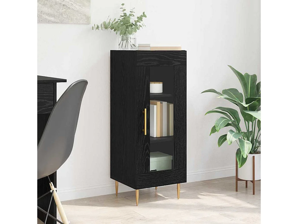 Buffet Chêne noir 34 x 34,5 x 90 cm Bois d'ingénierie