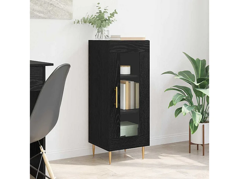 Buffet Chêne noir 34 x 34,5 x 90 cm Bois d'ingénierie