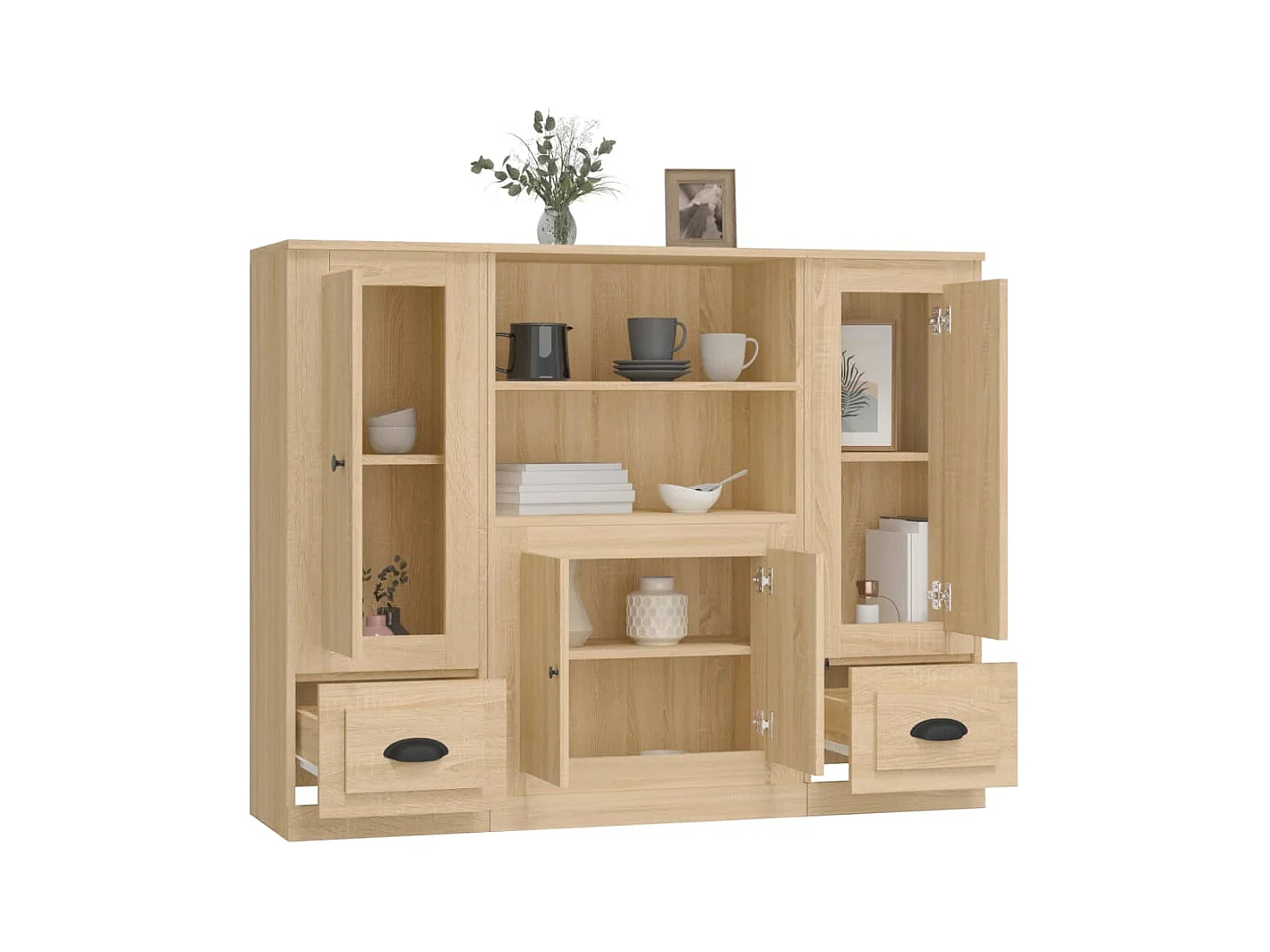 Buffets 3 pièces chêne sonoma bois d'ingénierie