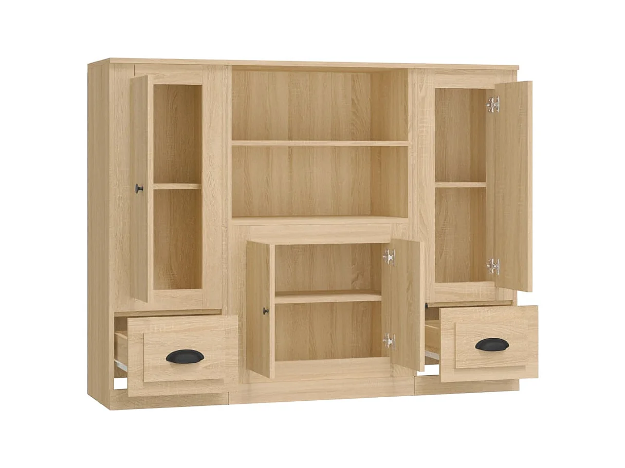 Buffets 3 pièces chêne sonoma bois d'ingénierie