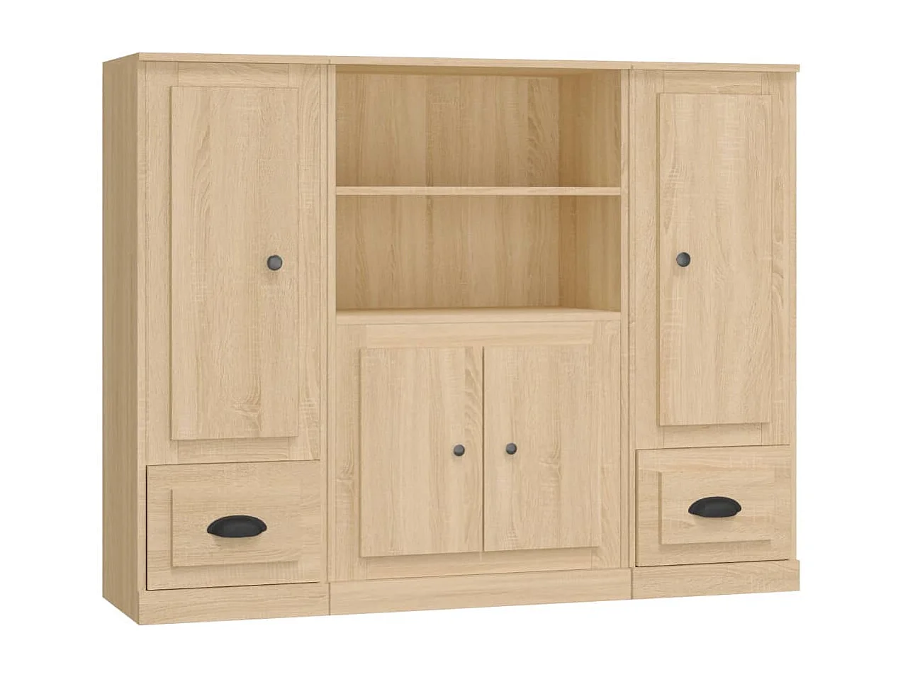 Buffets 3 pièces chêne sonoma bois d'ingénierie