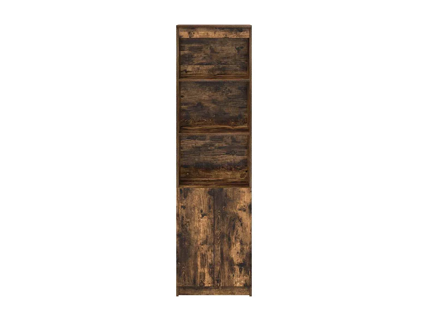 Buffet haut chêne fumé 50x35x180 cm bois d'ingénierie