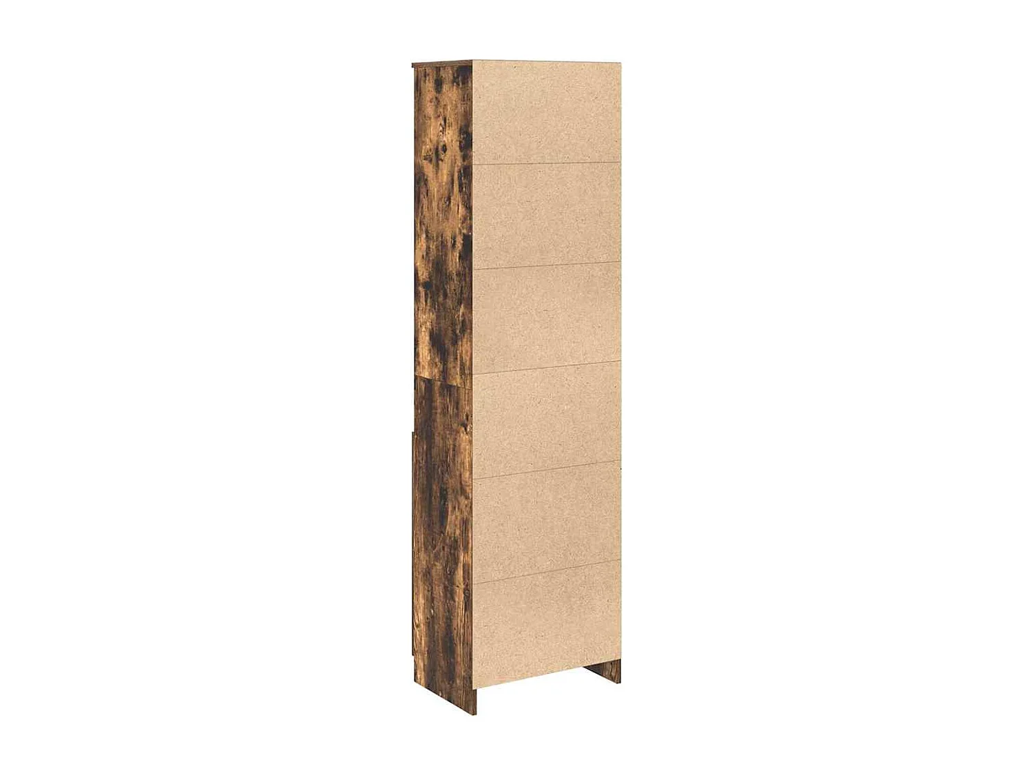 Buffet haut chêne fumé 50x35x180 cm bois d'ingénierie