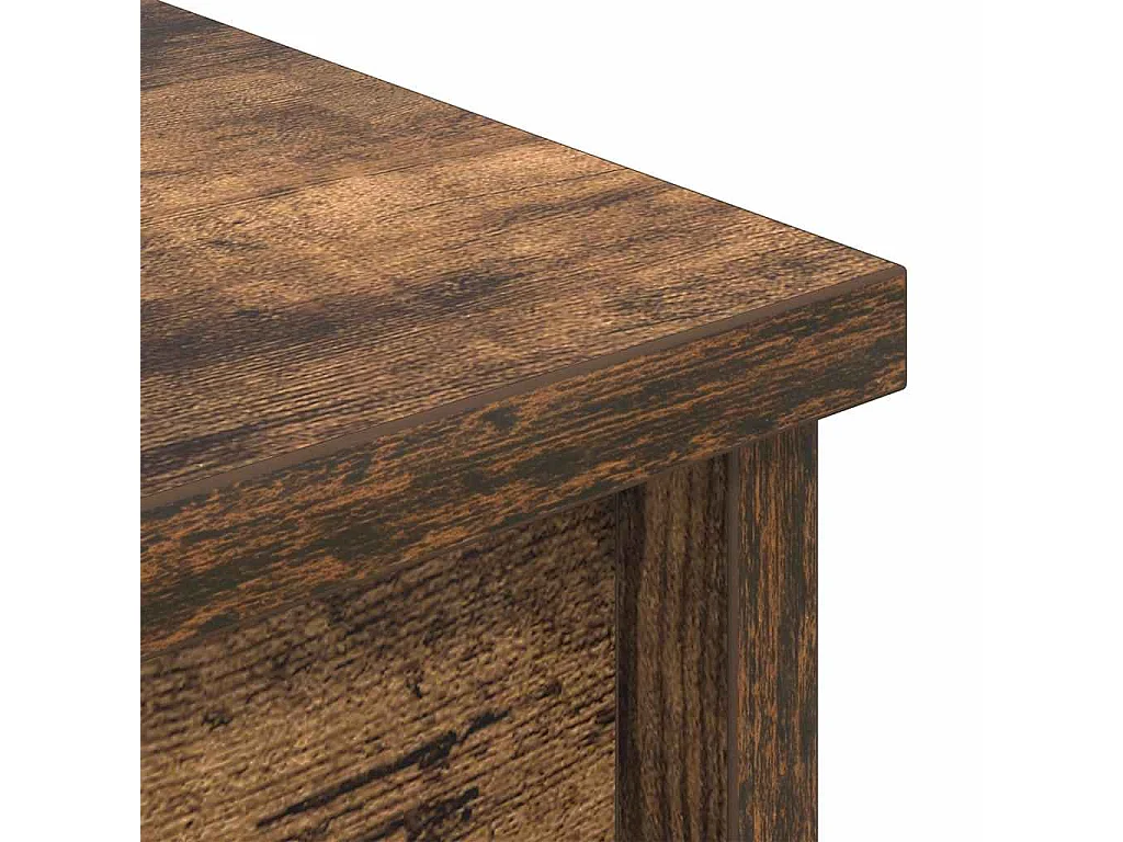 Buffet haut chêne fumé 50x35x180 cm bois d'ingénierie