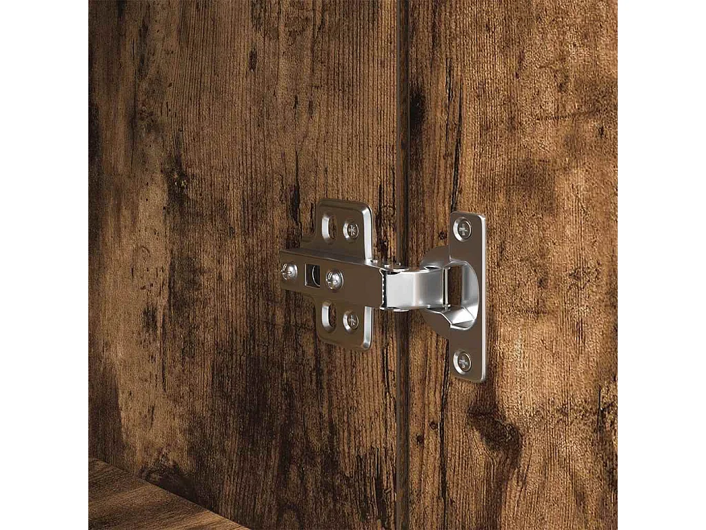 Buffet haut chêne fumé 50x35x180 cm bois d'ingénierie