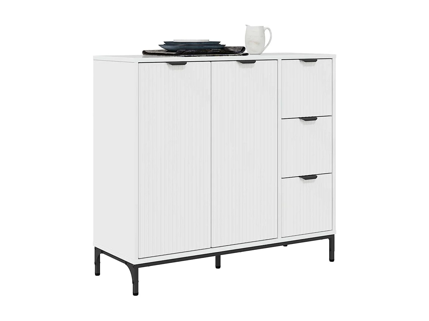 Buffet Branco brilhante 89,5 x 33 x 82 cm Madeira processada