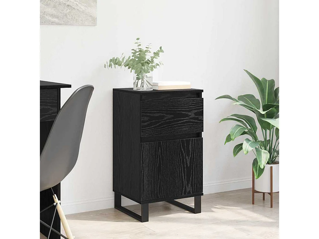 Buffet avec tiroir Chêne noir 35 x 40 x 70 cm Bois d'ingénierie