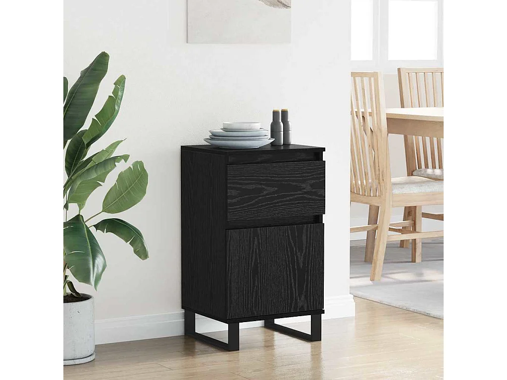 Buffet avec tiroir Chêne noir 35 x 40 x 70 cm Bois d'ingénierie