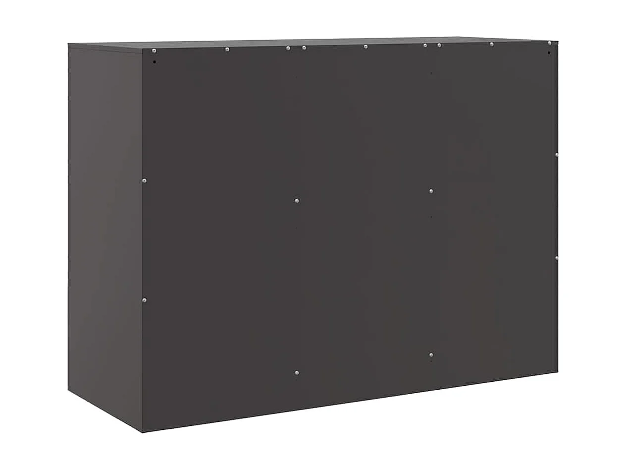 Buffet noir 99x39x73 cm acier