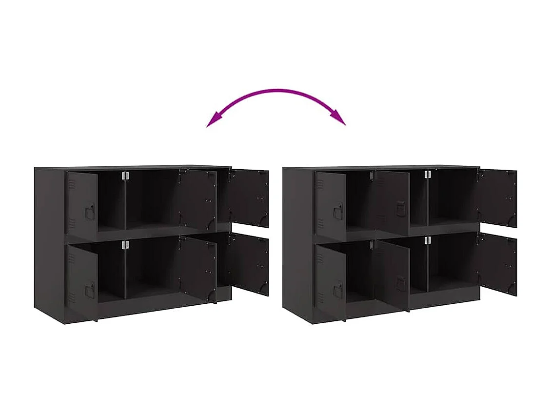 Buffet noir 99x39x73 cm acier