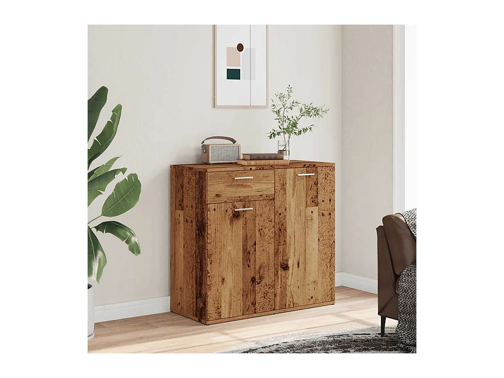 Buffet vieux bois 80x36x75 cm bois d'ingénierie