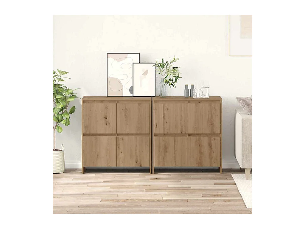 Buffets 2 pièces chêne artisanal 70 x 41 x 75 cm Bois d'ingénierie