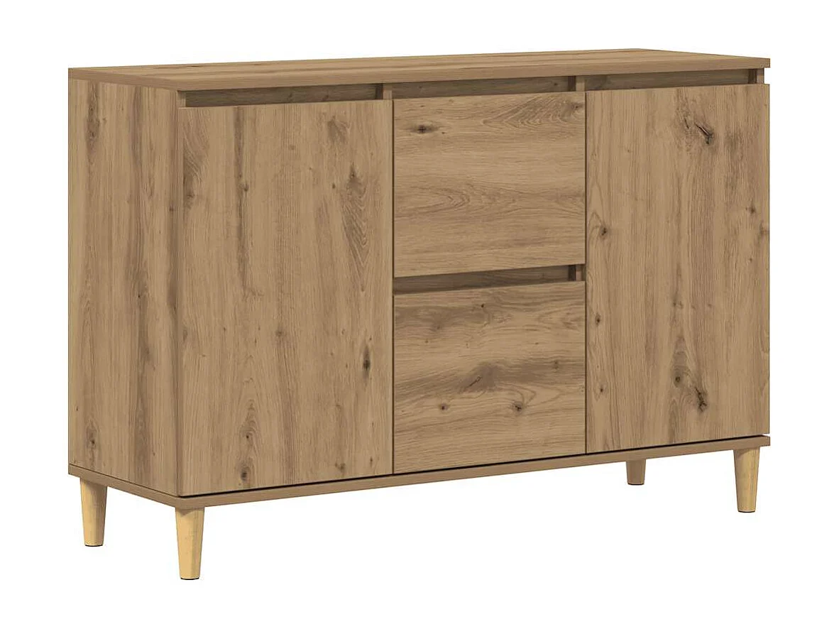 Buffet chêne artisanal 102x35x70 cm bois d'ingénierie