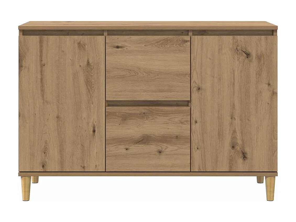 Buffet chêne artisanal 102x35x70 cm bois d'ingénierie
