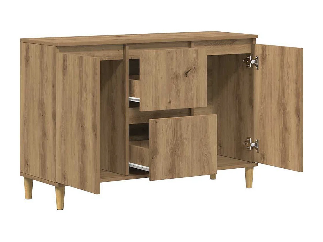 Buffet chêne artisanal 102x35x70 cm bois d'ingénierie