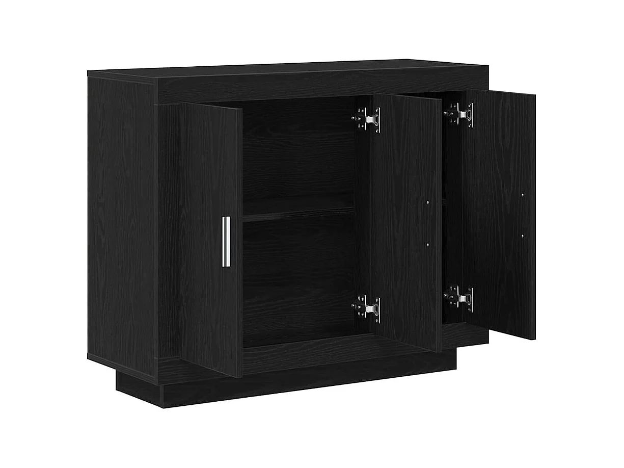 Buffet Noir 92 x 35 x 75 cm Bois d'ingénierie