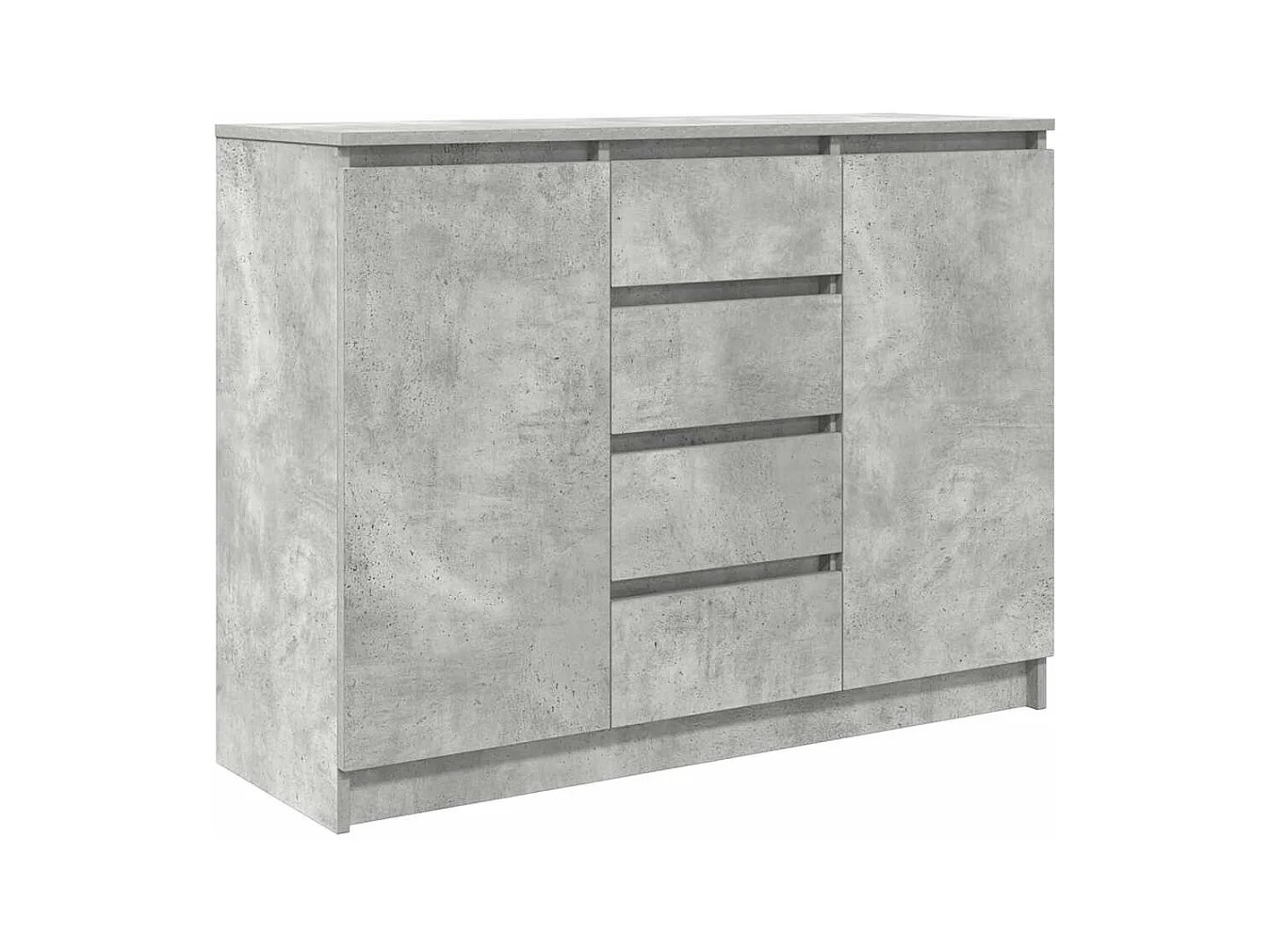 Buffet avec tiroirs gris béton 100,5x35x76 cm bois d'ingénierie