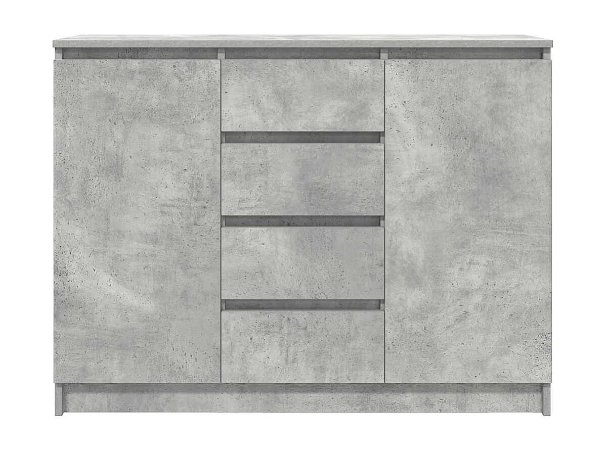 Buffet avec tiroirs gris béton 100,5x35x76 cm bois d'ingénierie