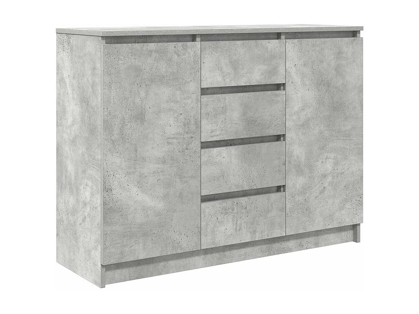 Buffet avec tiroirs gris béton 100,5x35x76 cm bois d'ingénierie