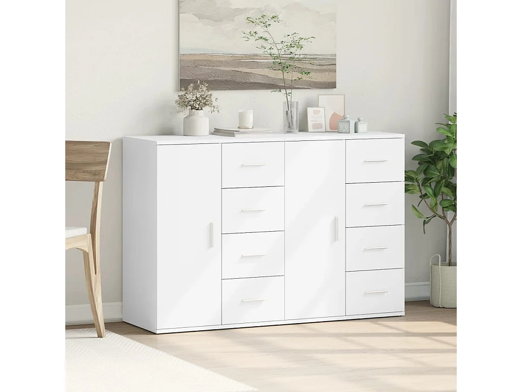 Buffets 2 pièces blanc 59x39x80 cm bois d'ingénierie