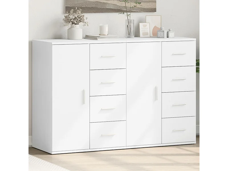 Buffets 2 pièces blanc 59x39x80 cm bois d'ingénierie