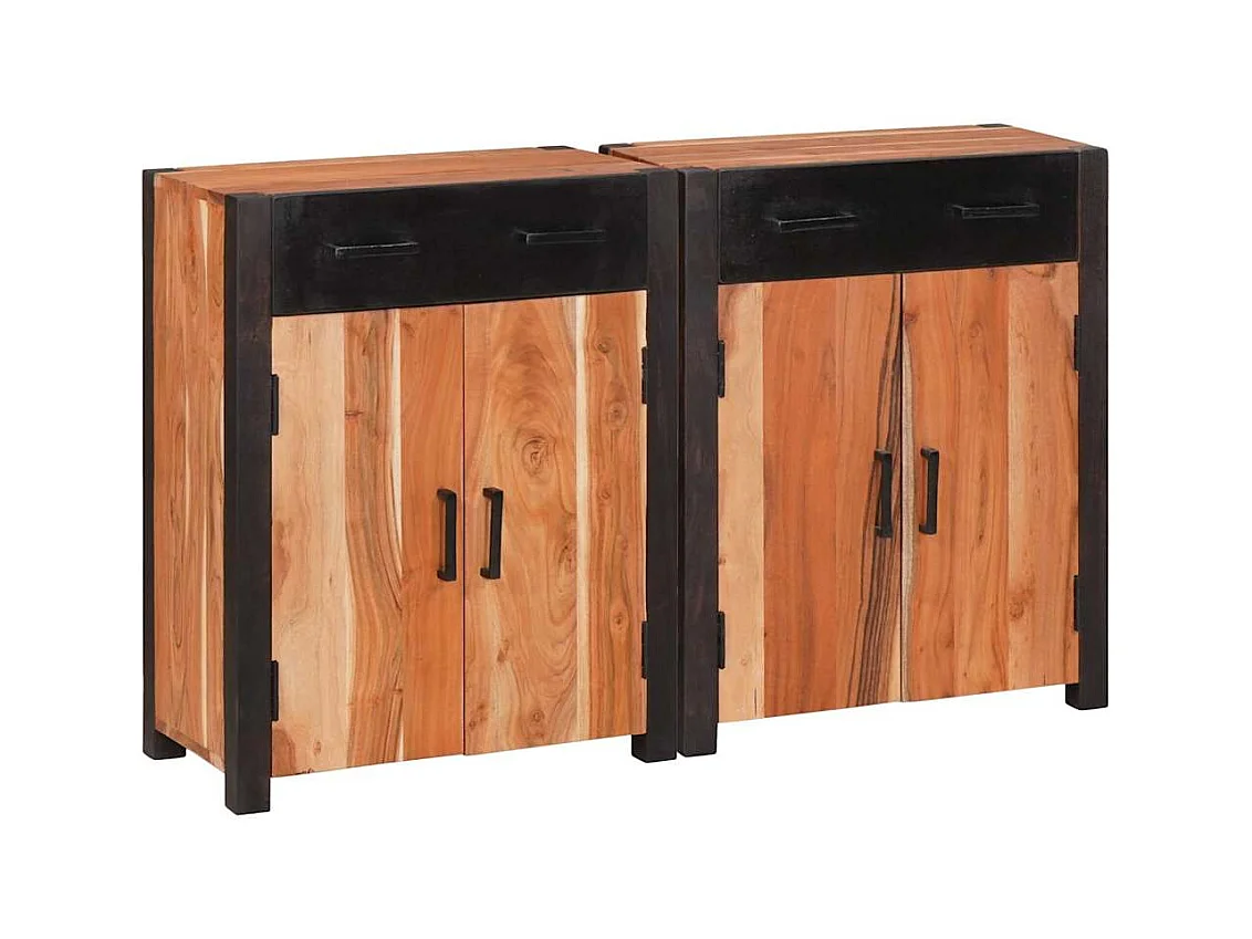 Buffet 2 pièces Marron 110 x 30 x 75 cm Bois d'acacia massif