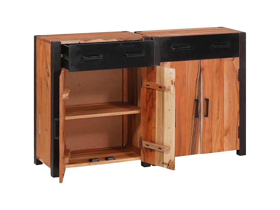 Buffet 2 pièces Marron 110 x 30 x 75 cm Bois d'acacia massif