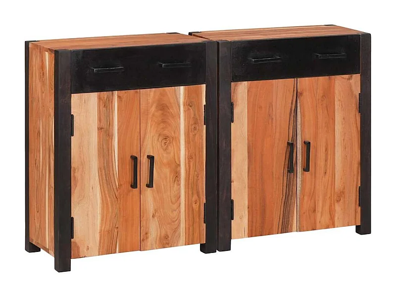 Dressoir 2 pcs Bruin 110 x 30 x 75 cm Massief acaciahout