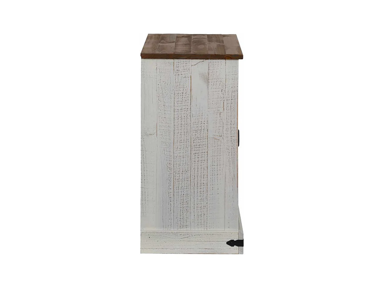 Buffet HALDEN porte coulissante blanc 80x40x80 cm bois massif