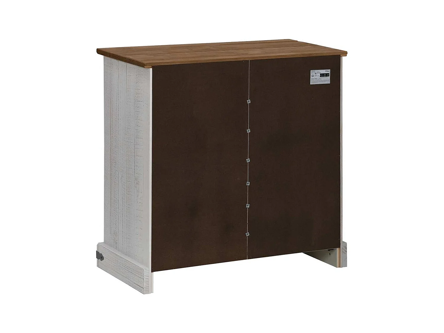 Buffet HALDEN porte coulissante blanc 80x40x80 cm bois massif