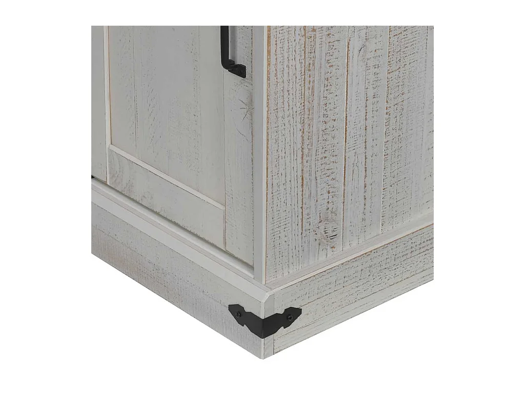 Buffet HALDEN porte coulissante blanc 80x40x80 cm bois massif