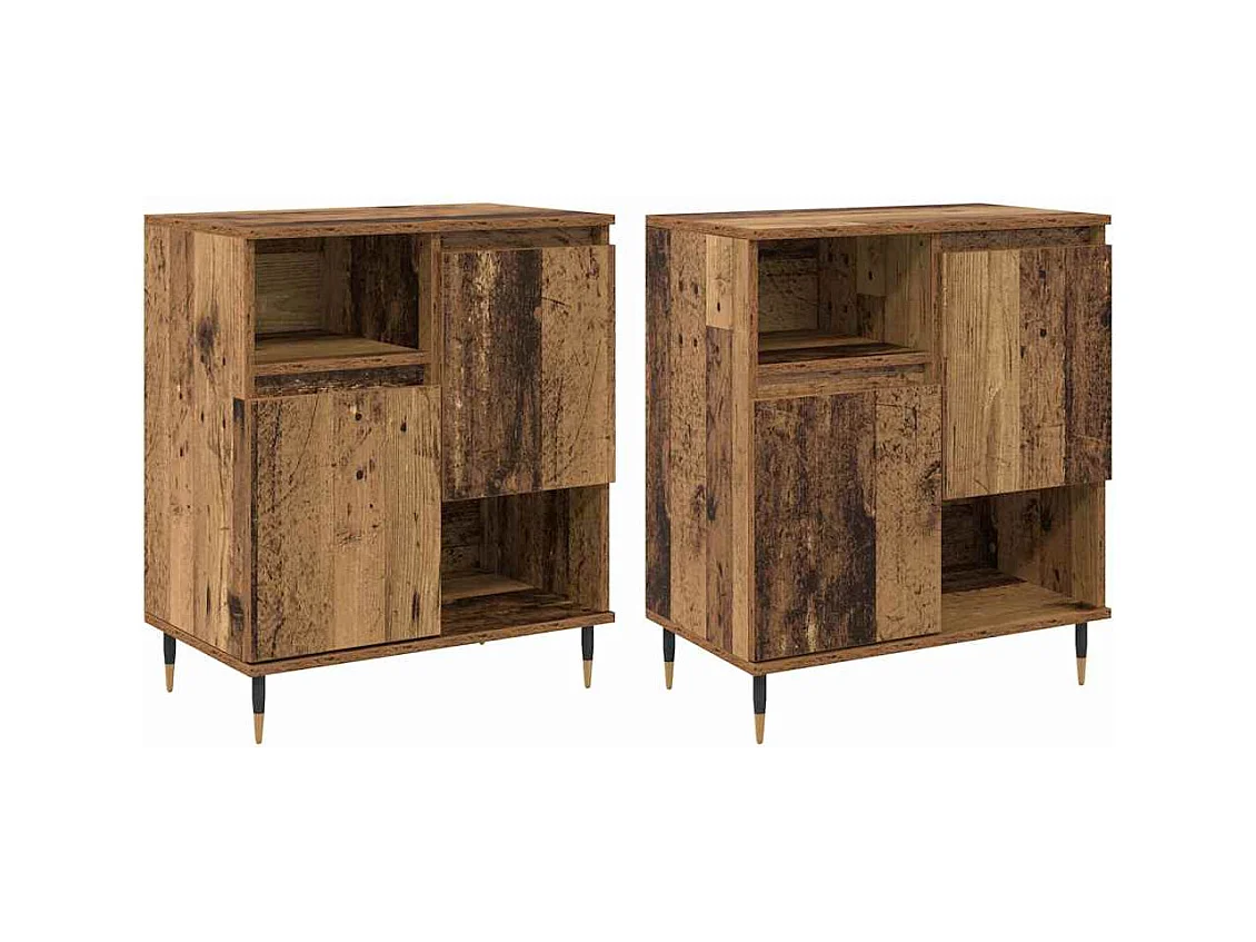 Buffets 2 pièces Bois ancien 120 x 35 x 70 cm Bois d'ingénierie