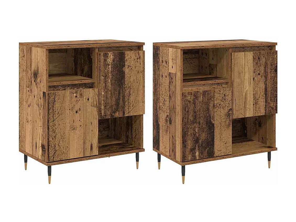 Buffets 2 pièces Bois ancien 120 x 35 x 70 cm Bois d'ingénierie