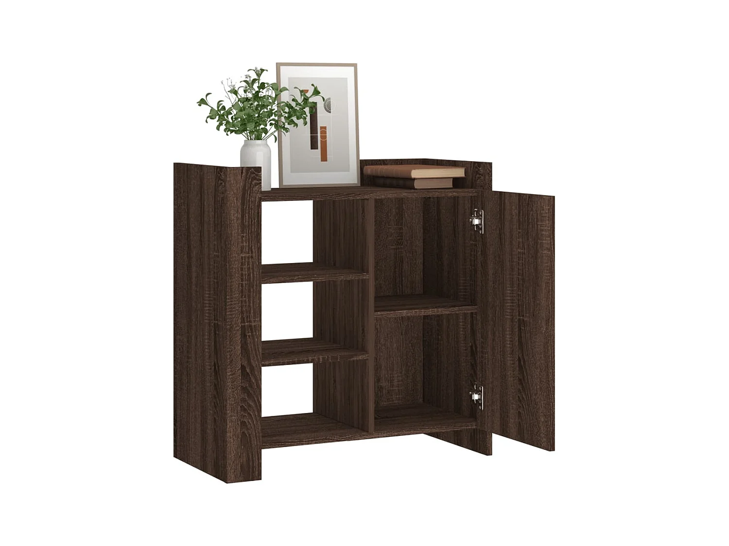 Buffet chêne marron 73,5x35x75 cm bois d'ingénierie
