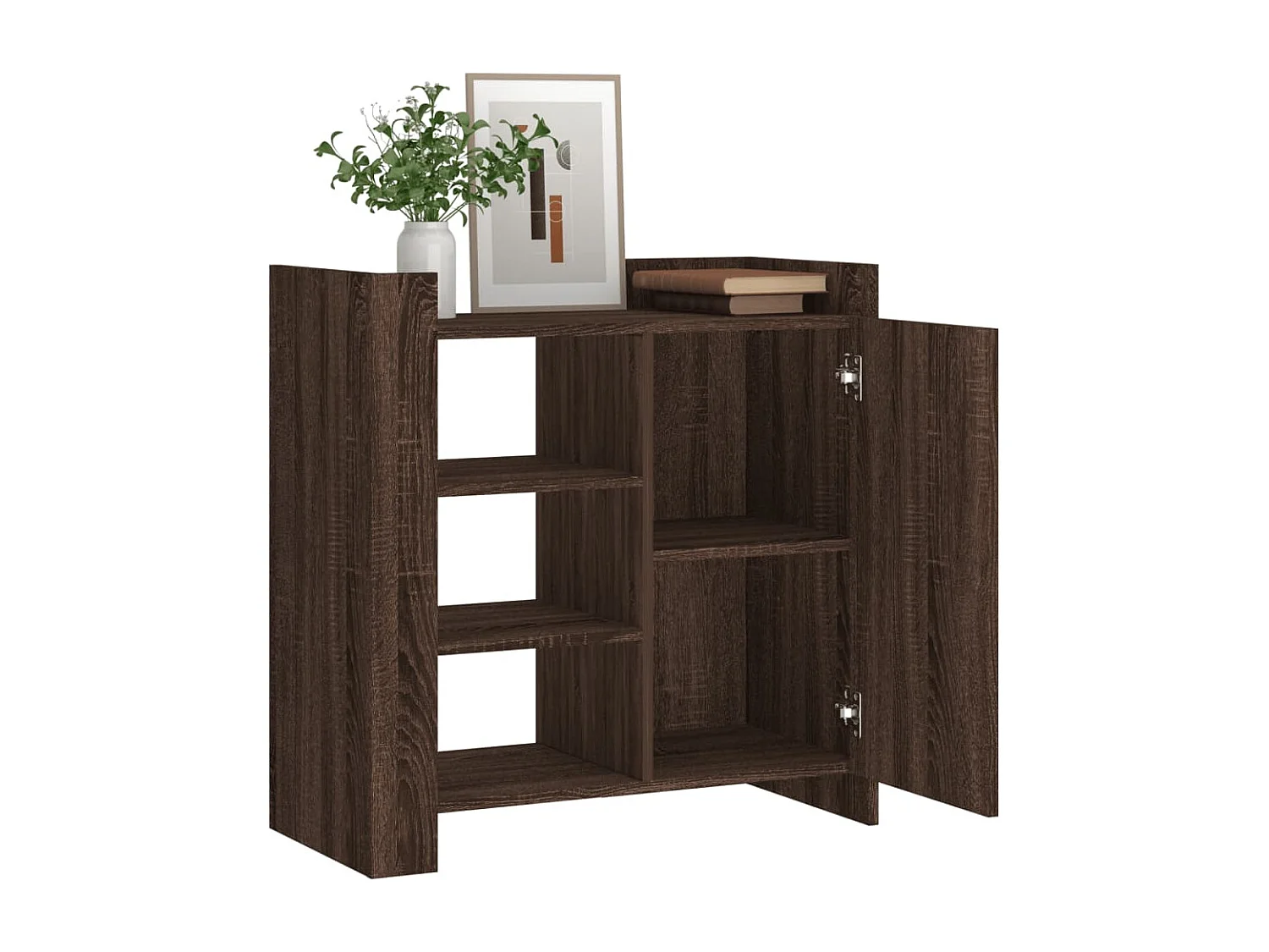 Buffet chêne marron 73,5x35x75 cm bois d'ingénierie