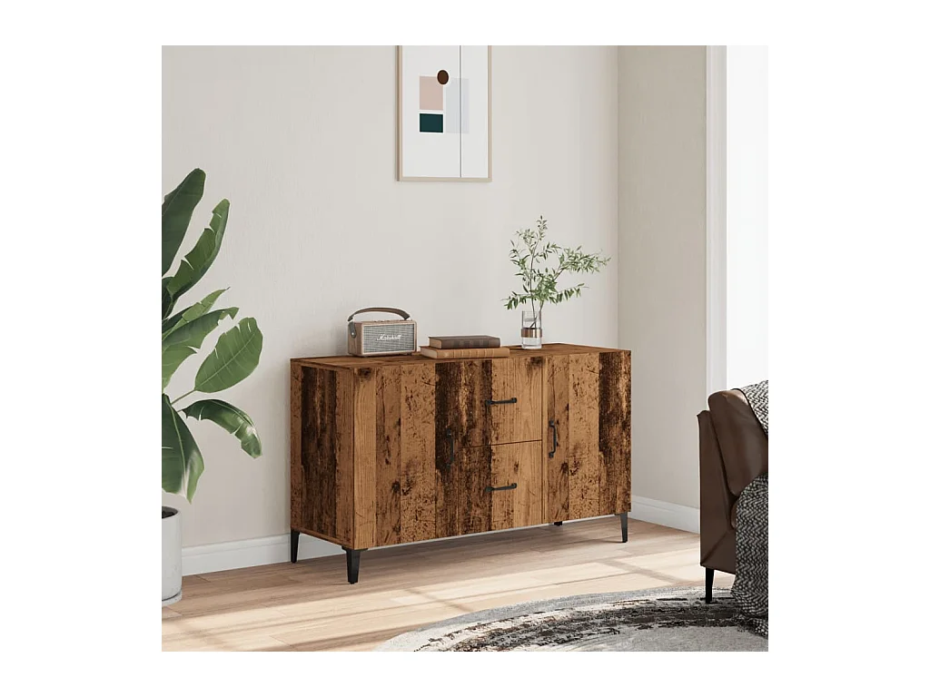 Buffet vieux bois 100x36x60 cm bois d'ingénierie