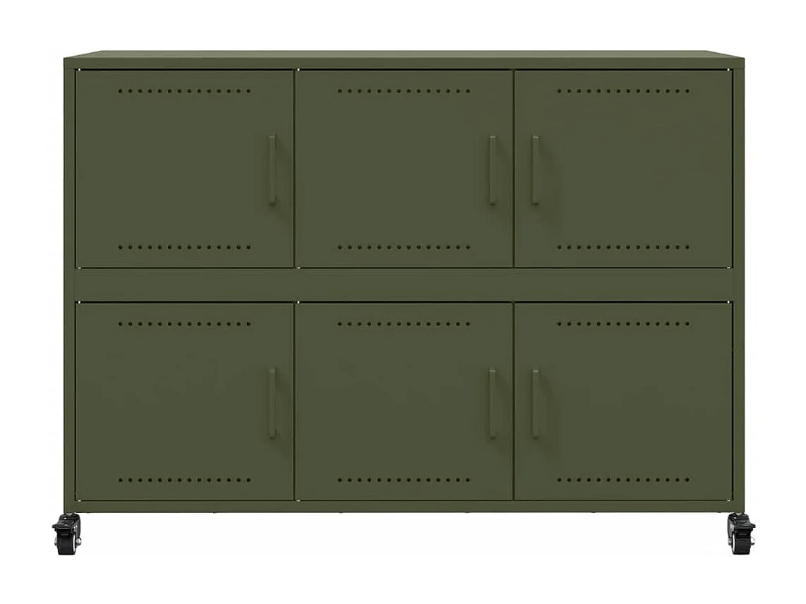 Buffet vert olive 100,5x39x72 cm acier
