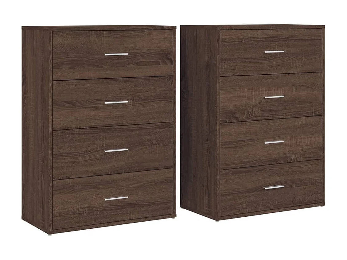 Buffets 2 pièces chêne marron 60x31x84 cm bois d'ingénierie
