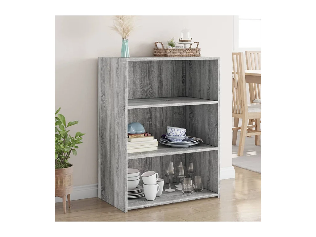 Aparador de madera de ingeniería gris Sonoma 70x41x93 cm